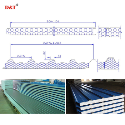 Πολυδιάστατο εξατομικευμένο EPS / Rock Wool Sandwich Panel Machine για οροφή και τοίχο