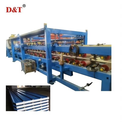 Μηχανή σχηματισμού κυλίνδρων EPS Sandwich Panel/γραμμή παραγωγής κεραμίδων οροφής αυτόματη πλάκα χάλυβα με χρώμα από πετρώδες μαλλί